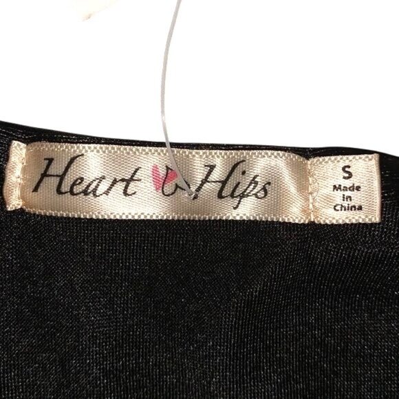 Heart & Hips Black Mesh & Shiny Polyester Blend Crop Tank Top S - Picture 2 of 7